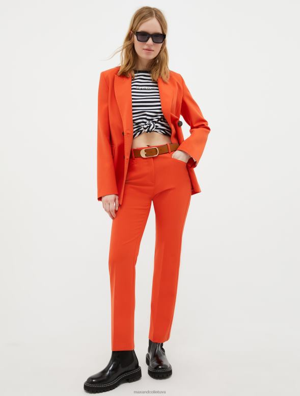 apģērbu 8VJP626 tumši zils raksts pieguļošs t-krekls ar logotipa apdruku sievietes MAX&Co.