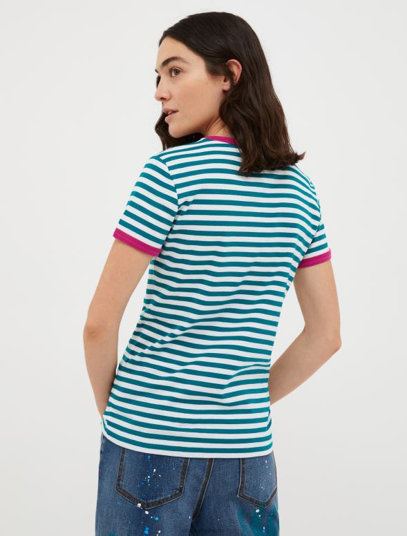 apģērbu 8VJP649 zaļš pieguļošs t-krekls ar logotipu sievietes MAX&Co.