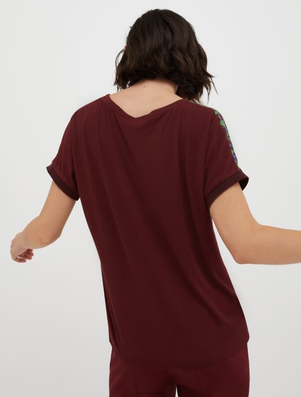 apģērbu 8VJP652 brūns zīda un džersija t-krekls sievietes MAX&Co.