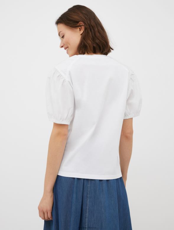 apģērbu 8VJP657 optika balta t-krekls ar balonu piedurknēm sievietes MAX&Co.