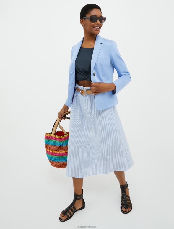 apģērbu 8VJP660 jūras zils kokvilnas džersija t-krekls ar laivu apkakli sievietes MAX&Co.