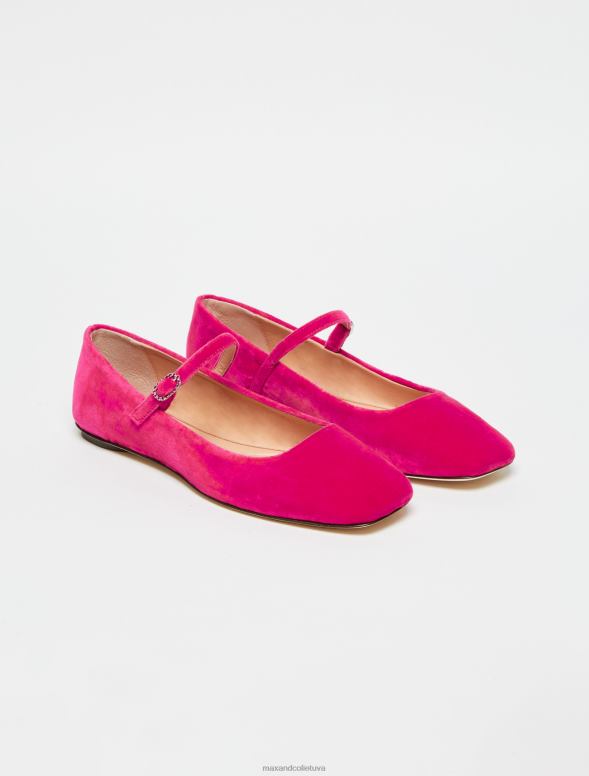 kurpes 8VJP970 fuksija samta baleta dzīvokļi sievietes MAX&Co.