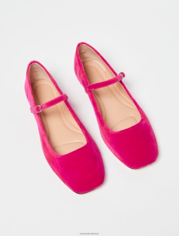 kurpes 8VJP970 fuksija samta baleta dzīvokļi sievietes MAX&Co.