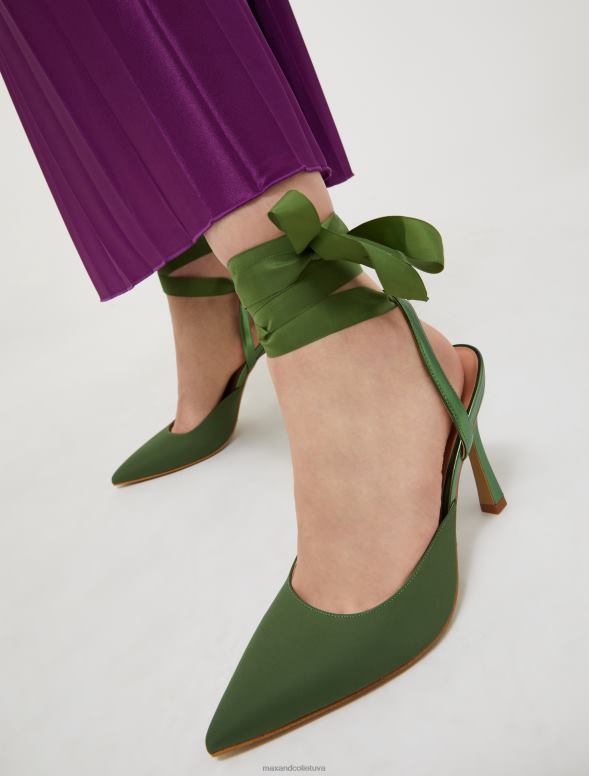 kurpes 8VJP944 zaļš satīna tiesas kurpes sievietes MAX&Co.
