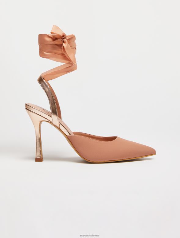 kurpes 8VJP945 kamielis satīna tiesas kurpes sievietes MAX&Co.