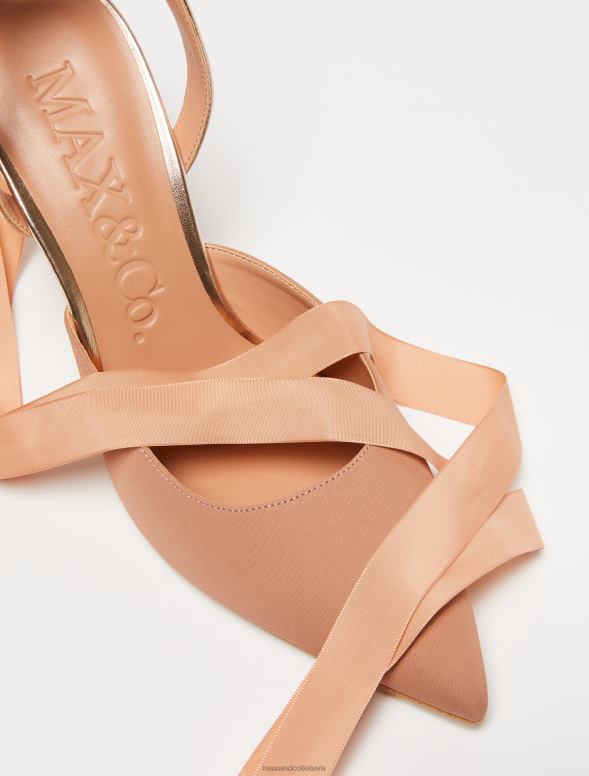 kurpes 8VJP945 kamielis satīna tiesas kurpes sievietes MAX&Co.