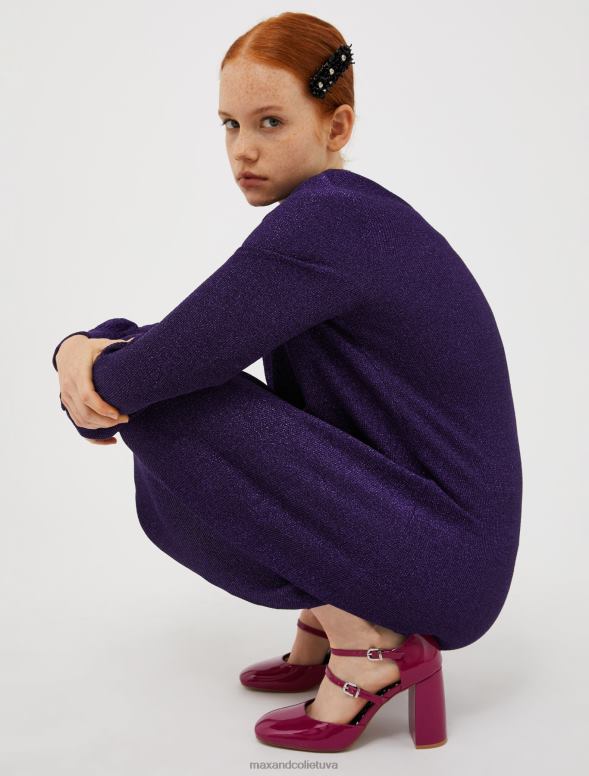 kurpes 8VJP986 fuksija dubultās siksnas Mary Jane papēži sievietes MAX&Co.