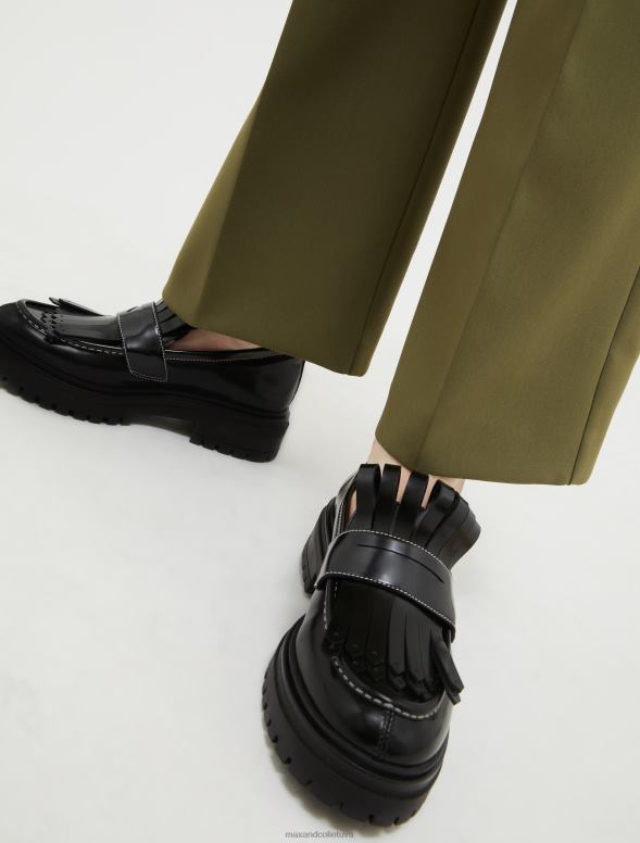 kurpes 8VJP972 melns klaipi ar maksi bārkstīm sievietes MAX&Co.