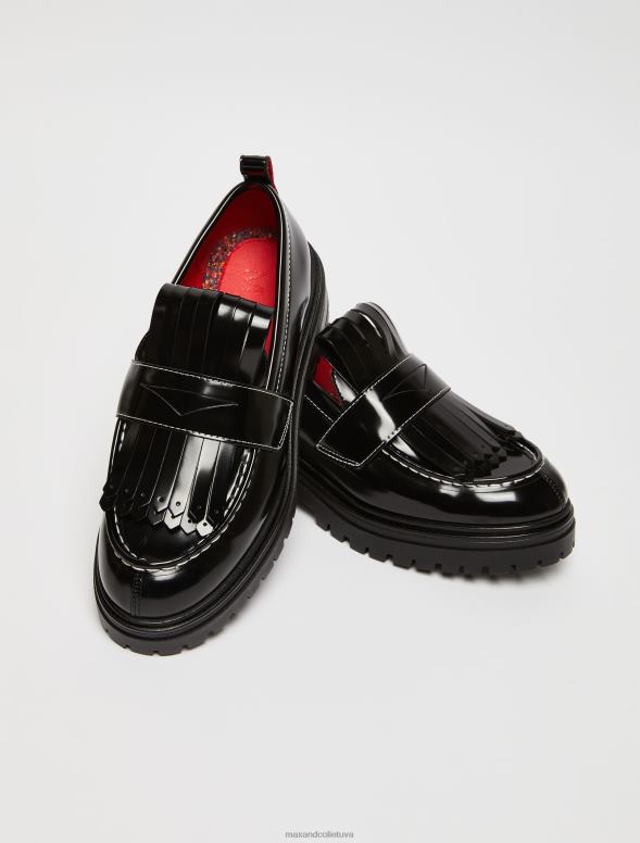 kurpes 8VJP972 melns klaipi ar maksi bārkstīm sievietes MAX&Co.