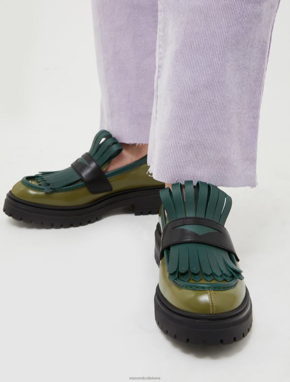 kurpes 8VJP974 zaļš klaipi ar maksi bārkstīm sievietes MAX&Co.