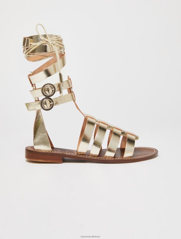 kurpes 8VJP941 zelts ādas gladiatoru sandales sievietes MAX&Co.