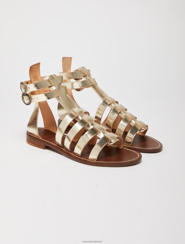 kurpes 8VJP941 zelts ādas gladiatoru sandales sievietes MAX&Co.