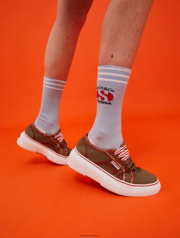 kurpes 8VJP938 haki zaļš superga rakstu trenažieri sievietes MAX&Co.