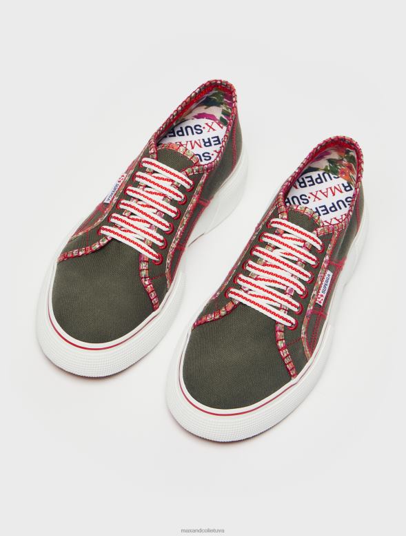 kurpes 8VJP938 haki zaļš superga rakstu trenažieri sievietes MAX&Co.