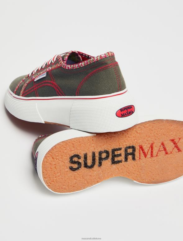 kurpes 8VJP938 haki zaļš superga rakstu trenažieri sievietes MAX&Co.
