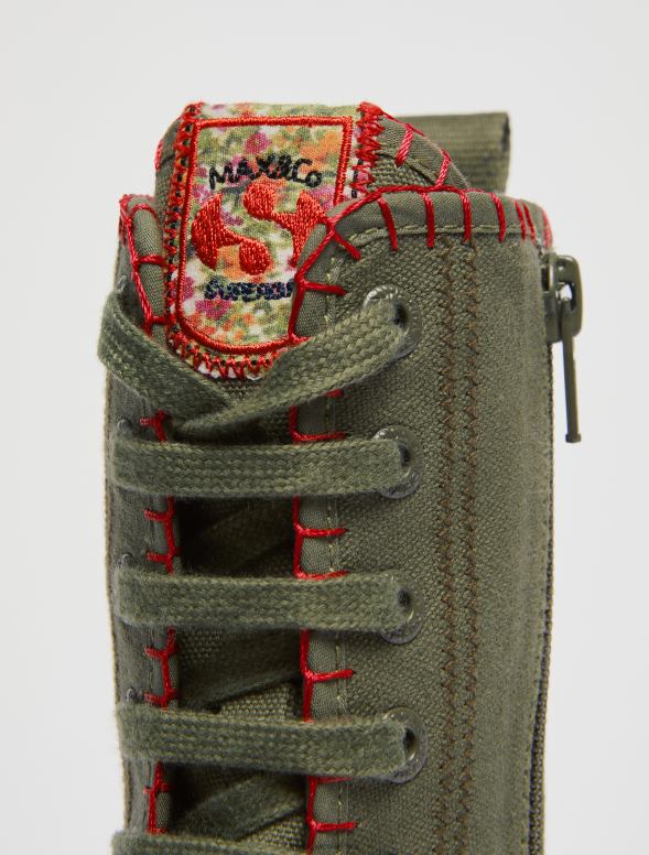 kurpes 8VJP956 haki zaļš superga augstas augšdaļas trenažieri sievietes MAX&Co.