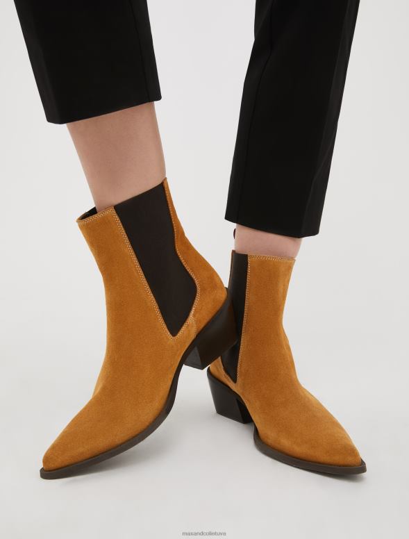 kurpes 8VJP964 iedegums zamšādas puszābaki sievietes MAX&Co.