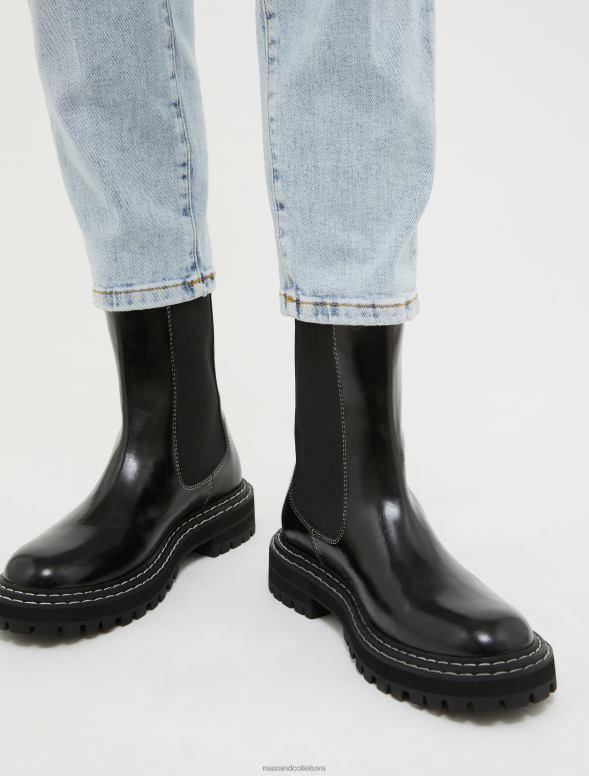 kurpes 8VJP975 melns chelsea puszābaki sievietes MAX&Co.