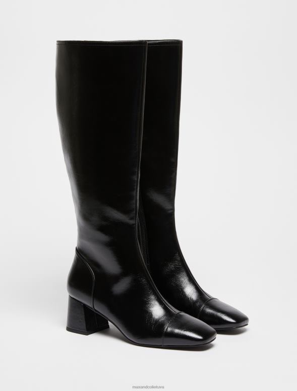 kurpes 8VJP977 melns blokpapēžu zābaki sievietes MAX&Co.