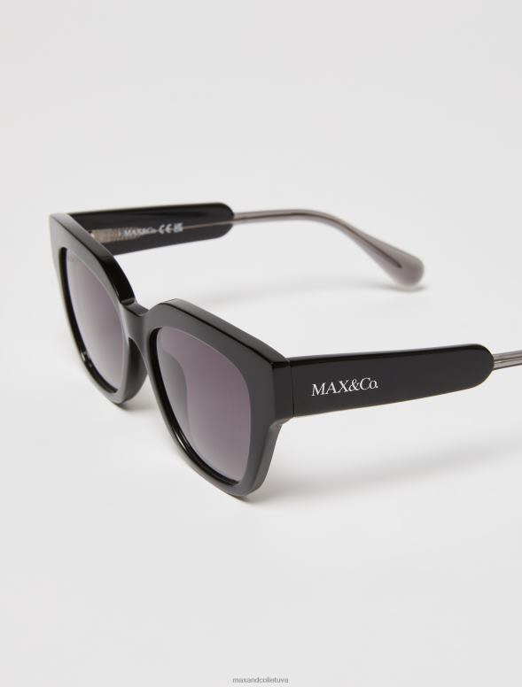 piederums 8VJP1032 melns platas tauriņa saulesbrilles sievietes MAX&Co.