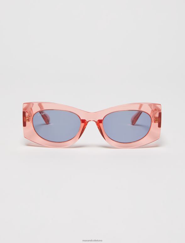 piederums 8VJP1037 sarkans sešdesmito gadu caurspīdīgās saulesbrilles sievietes MAX&Co.