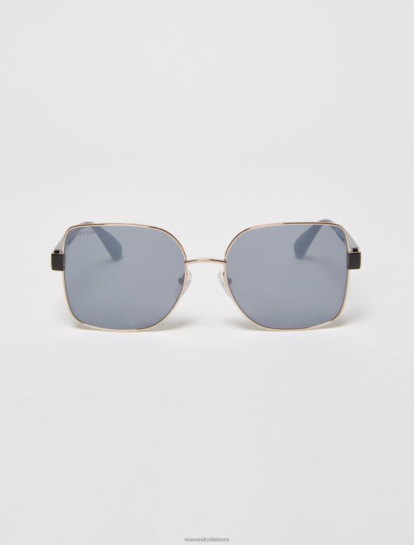 piederums 8VJP1041 tumši pelēks platas kvadrātveida saulesbrilles sievietes MAX&Co.