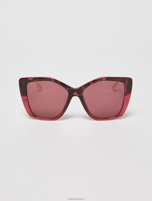 piederums 8VJP1042 bordo ģeometriskas kaķacu saulesbrilles sievietes MAX&Co.