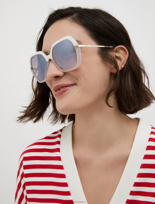 piederums 8VJP1044 ziloņkauls liela izmēra kvadrātveida saulesbrilles sievietes MAX&Co.