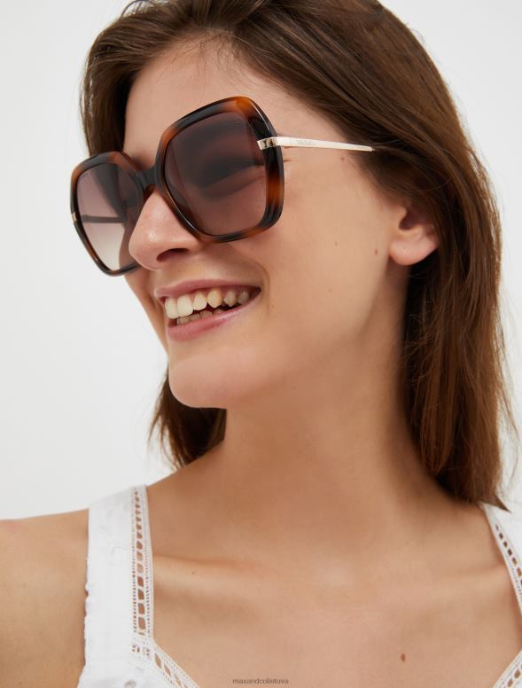 piederums 8VJP1045 tumši brūns liela izmēra kvadrātveida saulesbrilles sievietes MAX&Co.