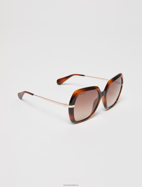 piederums 8VJP1045 tumši brūns liela izmēra kvadrātveida saulesbrilles sievietes MAX&Co.