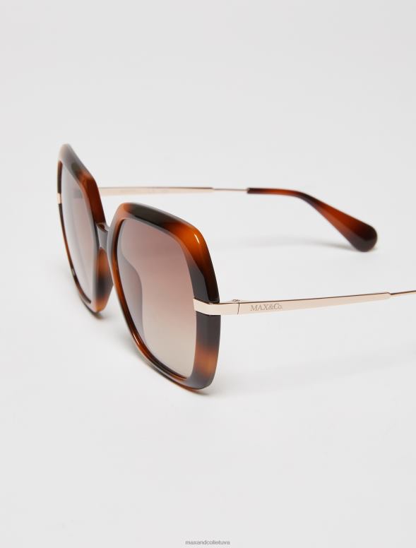 piederums 8VJP1045 tumši brūns liela izmēra kvadrātveida saulesbrilles sievietes MAX&Co.