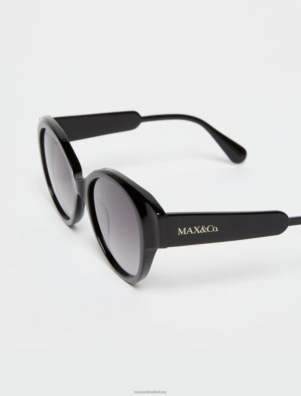 piederums 8VJP1046 melns liela izmēra tauriņu brilles sievietes MAX&Co.