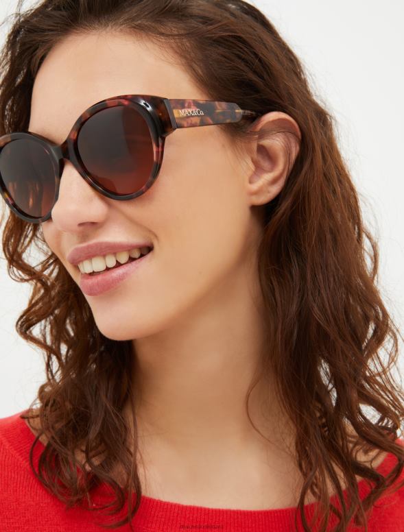 piederums 8VJP1047 brūns liela izmēra tauriņu brilles sievietes MAX&Co.