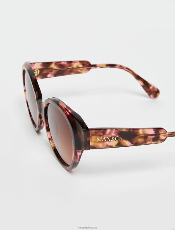 piederums 8VJP1047 brūns liela izmēra tauriņu brilles sievietes MAX&Co.
