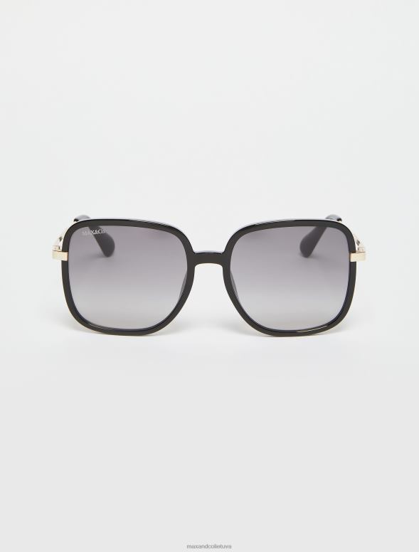 piederums 8VJP1048 melns liela izmēra kvadrātveida saulesbrilles sievietes MAX&Co.