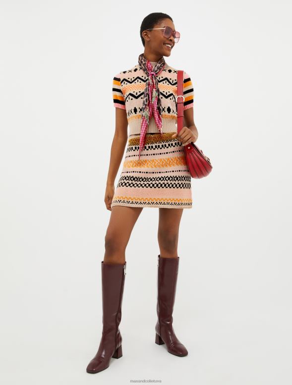 piederums 8VJP1050 sarkans liela izmēra kvadrātveida saulesbrilles sievietes MAX&Co.