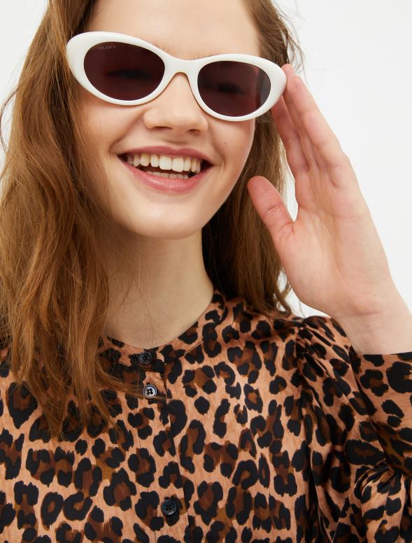 piederums 8VJP1052 balts ovālas kaķu acu brilles sievietes MAX&Co.