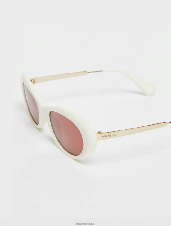 piederums 8VJP1052 balts ovālas kaķu acu brilles sievietes MAX&Co.