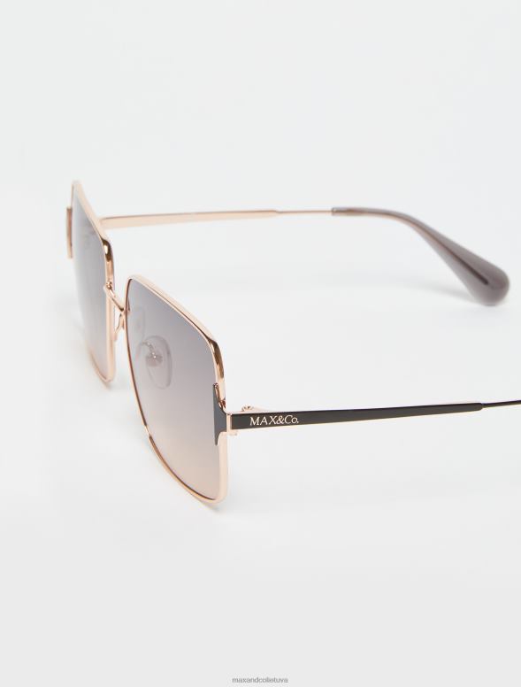 piederums 8VJP1053 antracīts kvadrātveida metāla saulesbrilles sievietes MAX&Co.