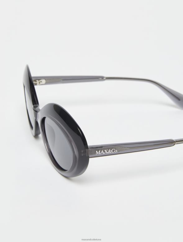 piederums 8VJP1054 tumši pelēks ovālas tauriņa saulesbrilles sievietes MAX&Co.