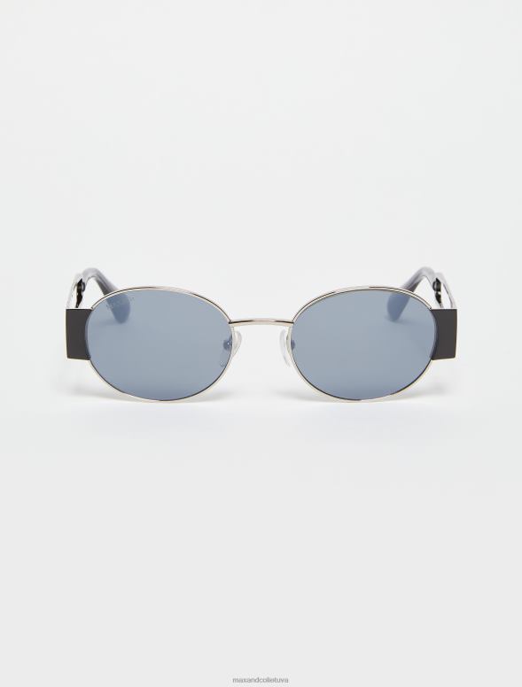 piederums 8VJP1056 tumši pelēks ovālas metāla brilles sievietes MAX&Co.