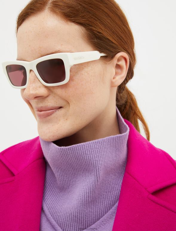 piederums 8VJP1062 balts taisnstūrveida acetāta brilles sievietes MAX&Co.