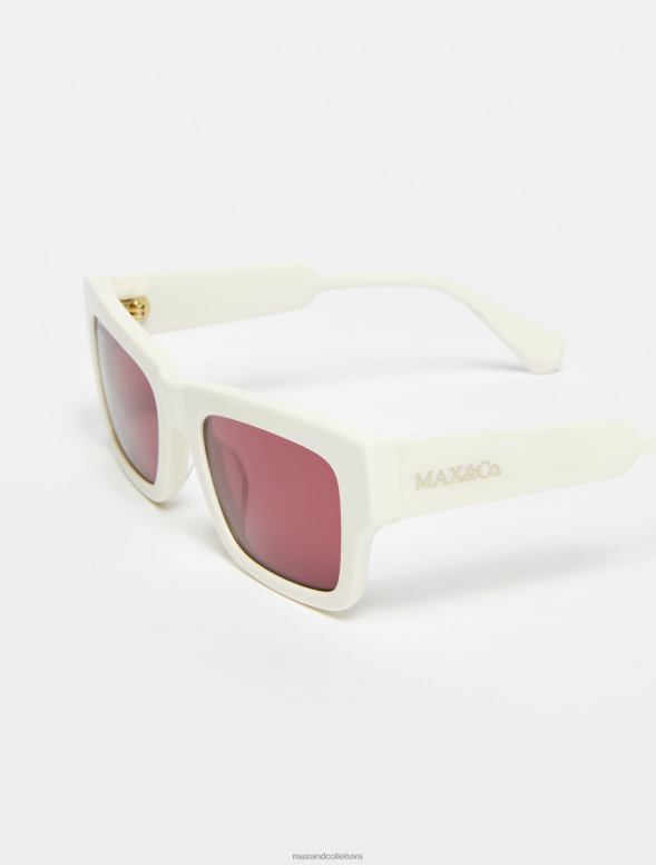 piederums 8VJP1062 balts taisnstūrveida acetāta brilles sievietes MAX&Co.