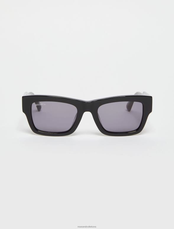 piederums 8VJP1063 melns taisnstūrveida acetāta brilles sievietes MAX&Co.