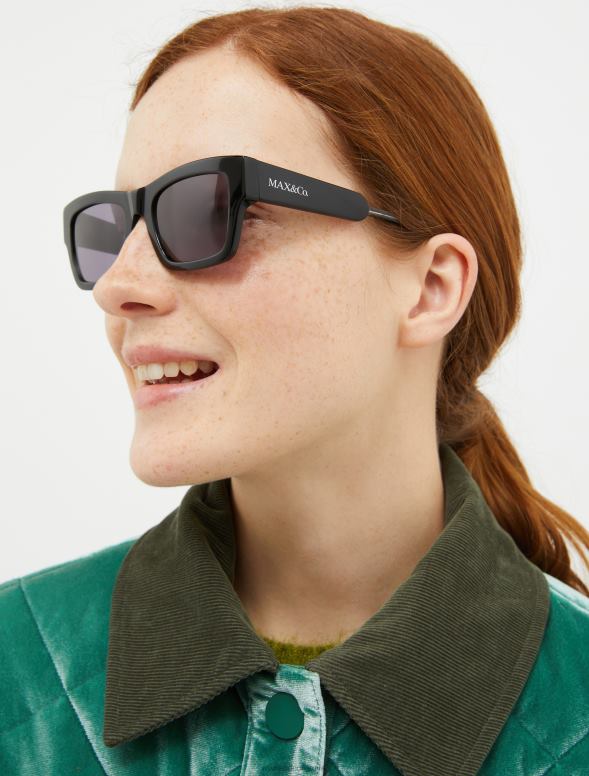 piederums 8VJP1063 melns taisnstūrveida acetāta brilles sievietes MAX&Co.