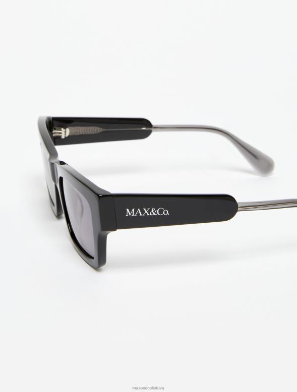 piederums 8VJP1063 melns taisnstūrveida acetāta brilles sievietes MAX&Co.