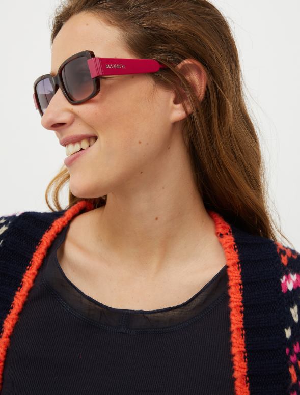 piederums 8VJP1064 brūns taisnstūra divkrāsu brilles sievietes MAX&Co.