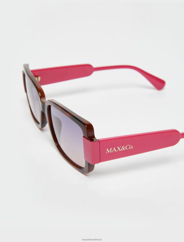 piederums 8VJP1064 brūns taisnstūra divkrāsu brilles sievietes MAX&Co.
