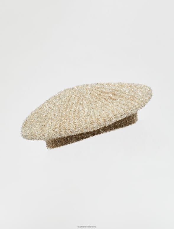 piederums 8VJP1147 optika balta kliba adīta berete sievietes MAX&Co.