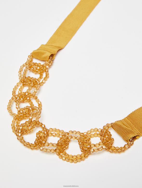 piederums 8VJP1079 zelts pērlīšu josta sievietes MAX&Co.
